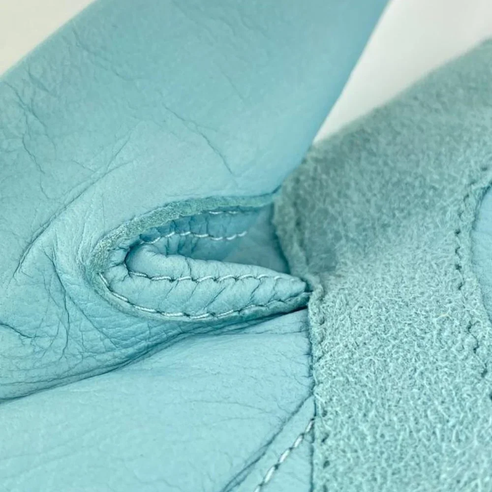 Hermès Sky Blue Leather Golf Driving Glove Size 7